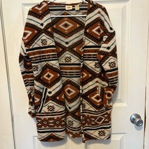 Daytrip Brown and Black Geometric Cardigan